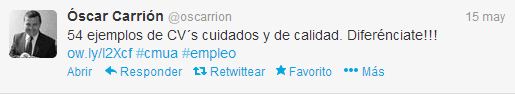 Tuit de Óscar Carrión