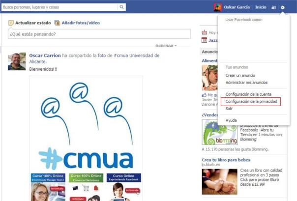 Menú Configuración