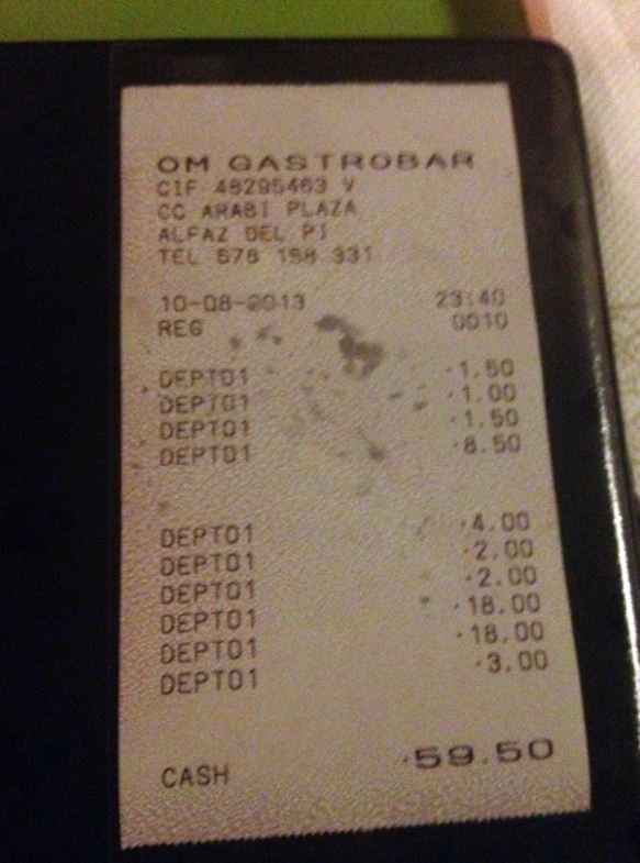 El ticket de la cena O_O