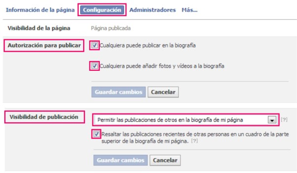 Configuración Tipo en Página