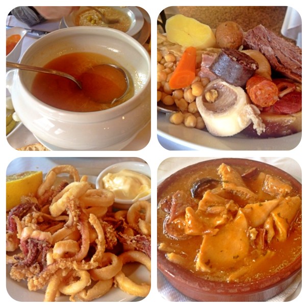 Sota, Caballo y Rey juntos, Calamares andaluza y Callos