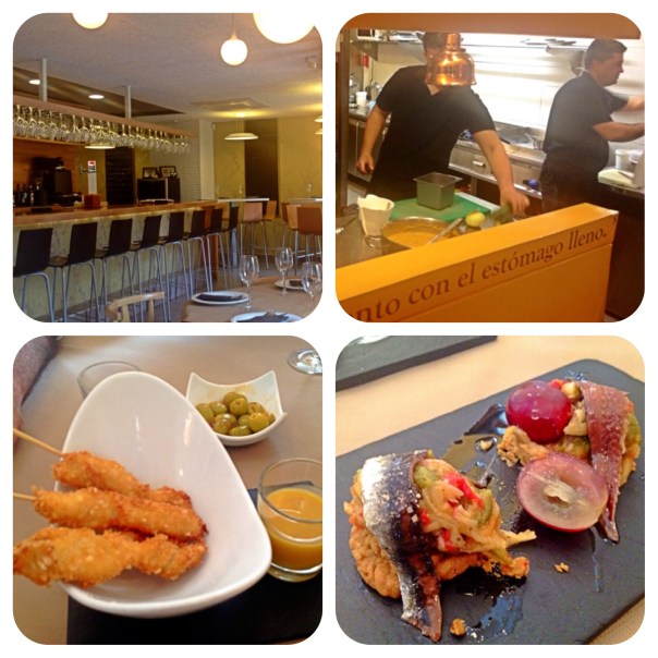 Entrada, Cocina, Brochetas de pollo y Coca pastor con anchoa