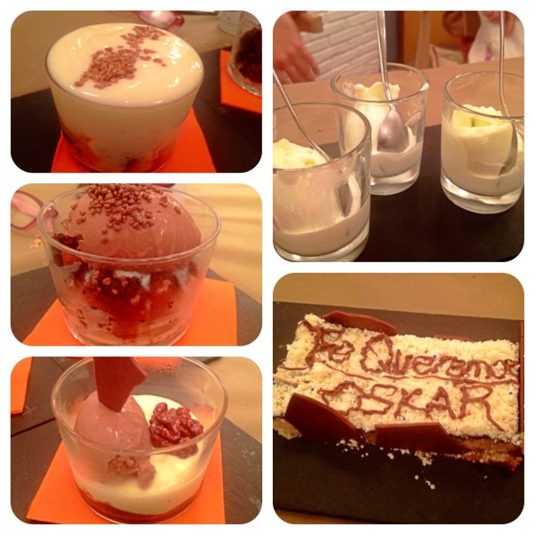 Natillas, Mascarpone, Brownie, Sorbete y Tarta especial