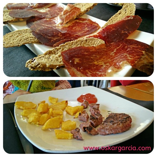 cecina de wagyu y plato infantil
