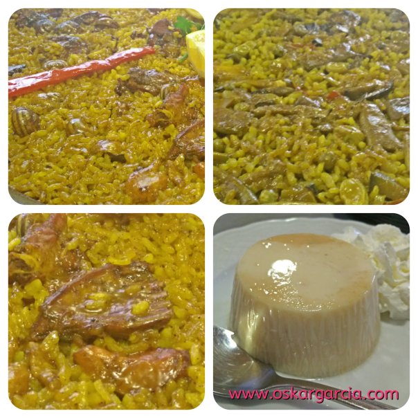 Arroz Conejo y Caracoles, Arroz Verduras y Flan Chocolate Blanco